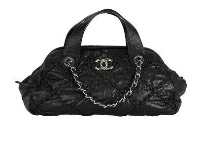 Ultra Stitch Bowling Bag, &pound;1,800, Handbags, Black, Leather, Front view